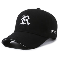 Winter Warm Velvet Thickened Baseball Cap R Letter Embroidered Baseball Cap