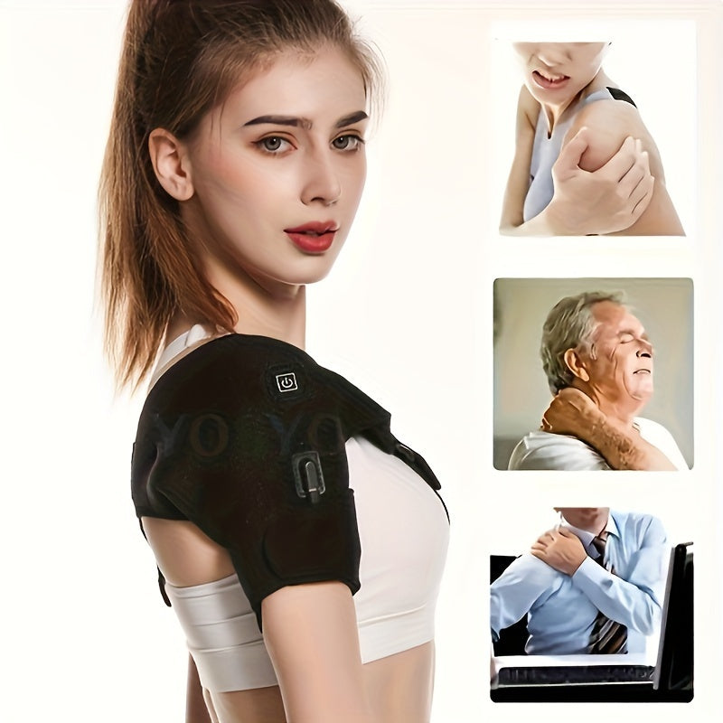 Adjustable USB Heating Shoulder Pad Hot Compress Vibration Massage