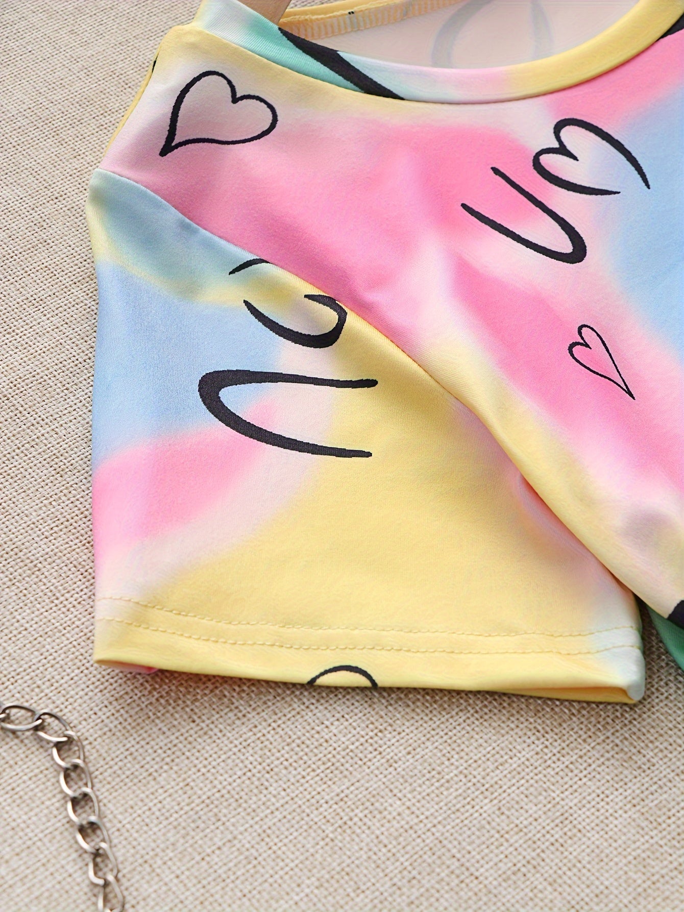 Girls Tie Dye Heart Pattern Dress for Hip Hop Dance