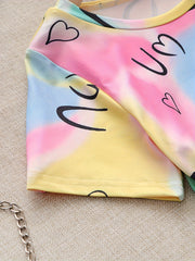 Girls Tie Dye Heart Pattern Dress for Hip Hop Dance