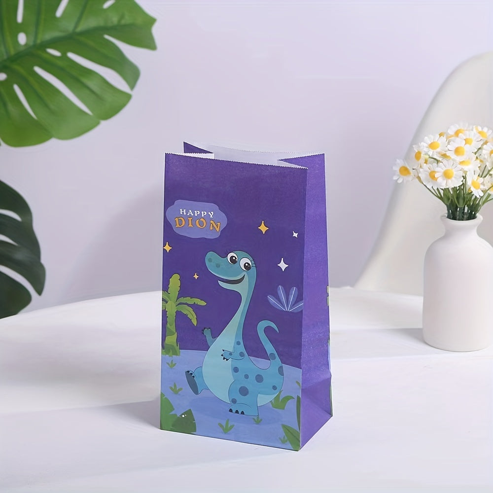 8pcs Dinosaur Pattern Gift Bags Birthday Supplies