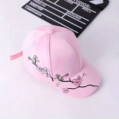 Vintage Embroidery Sun Hat Plum Baseball Cap Spring Duck Tongue Cap