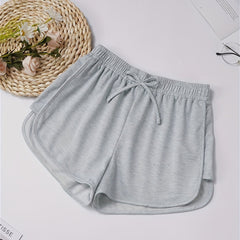Sporty Elastic Waist Drawstring Shorts for Women