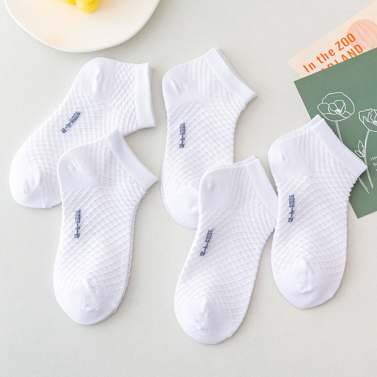 5pcs Kids Solid Socks for Boys and Girls