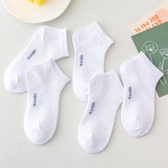 5pcs Kids Solid Socks for Boys and Girls