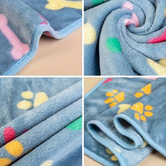 Soft and Cozy Paw Print Fleece Blanket for Dogs