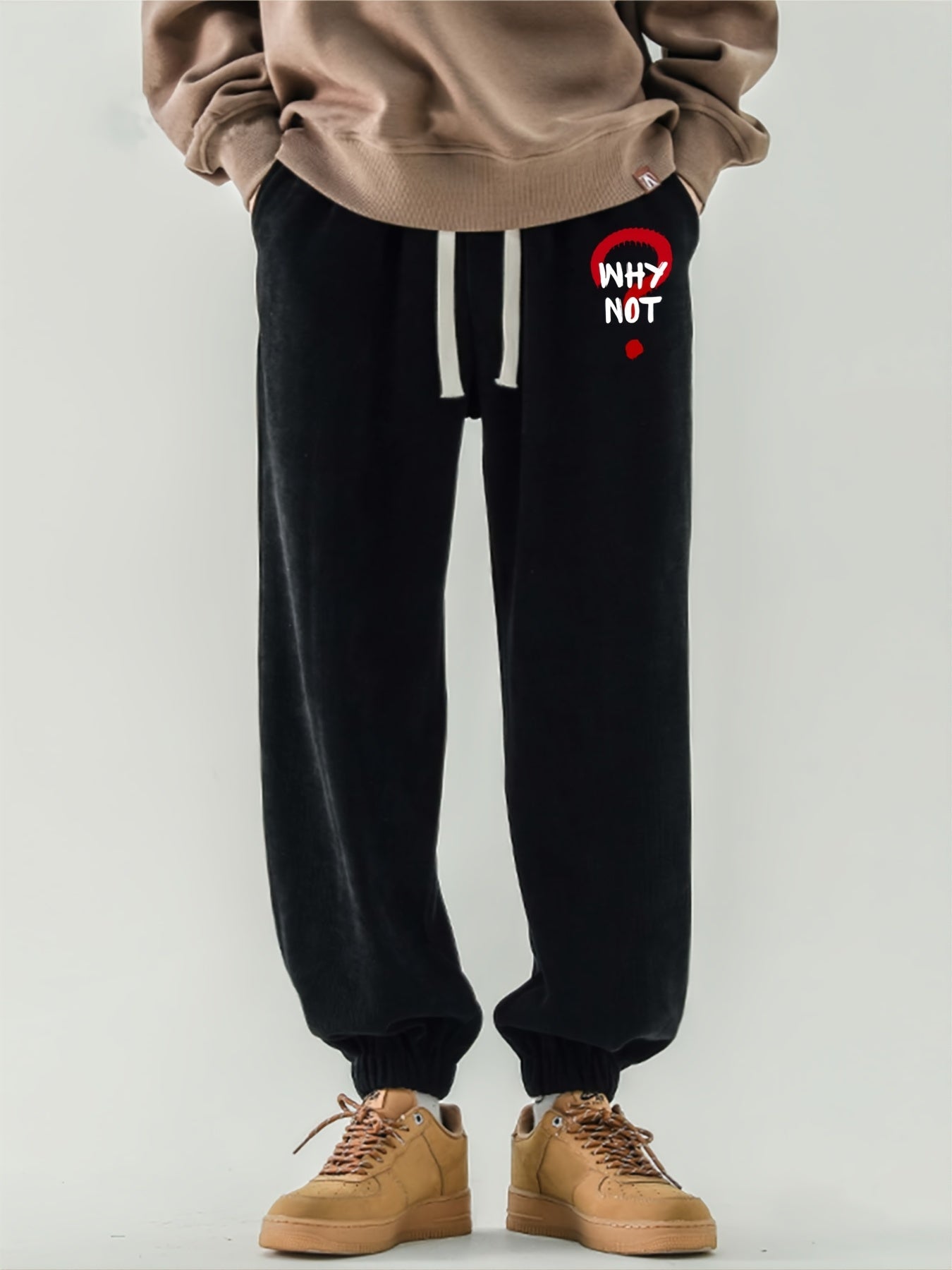 Men's Leaf Bear Graphic Sweatpants Elastic Waist Sport Pants