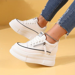 Women's Chunky Side Zip Platform Sneakers Non Slip Running Shoes