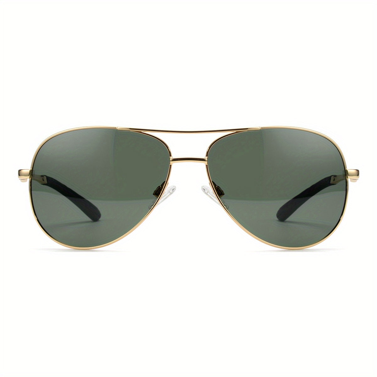 Men's Oversized Aviator Sunglasses Golden Frame Green Lens