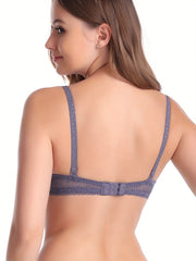 3 Sets Lace Push Up Bras Comfy & Breathable Women's Lingerie