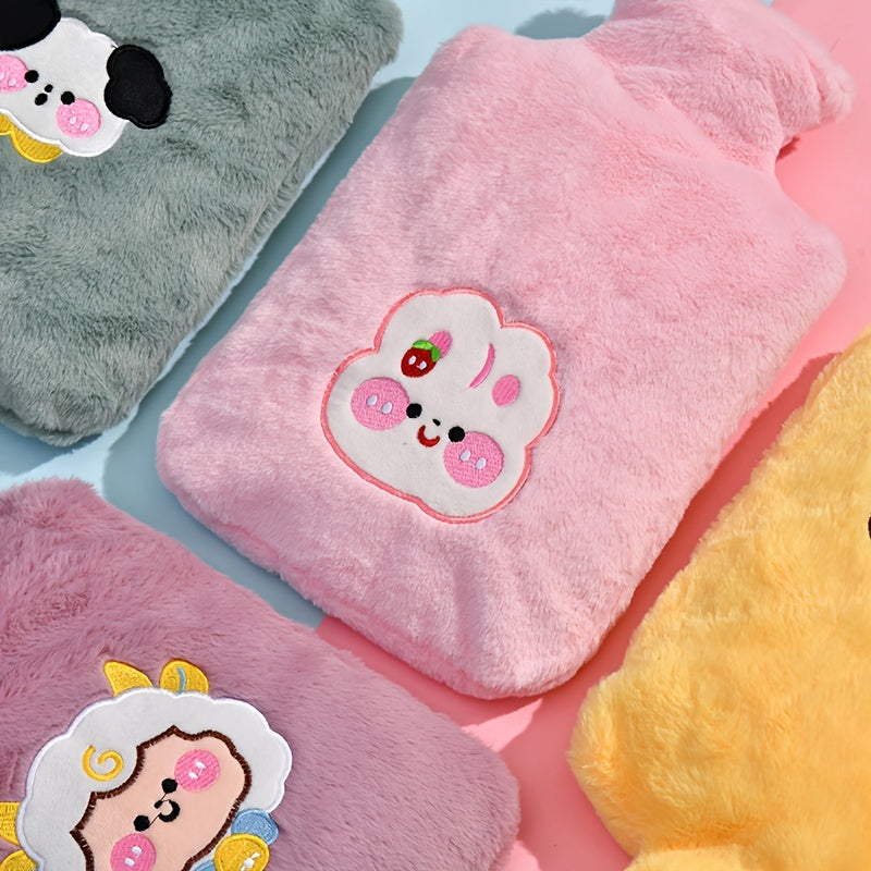 4PCS Plush Hand Warmer Hot Water Bottle with Cloth Cover