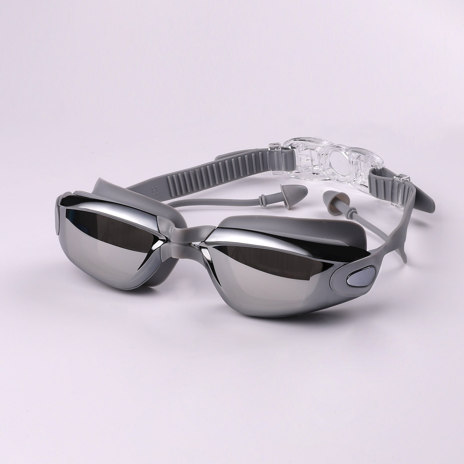 Electroplated Swimming Goggles Anti Fog Glasses & Earplugs