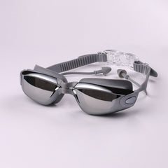 Electroplated Swimming Goggles Anti Fog Glasses & Earplugs