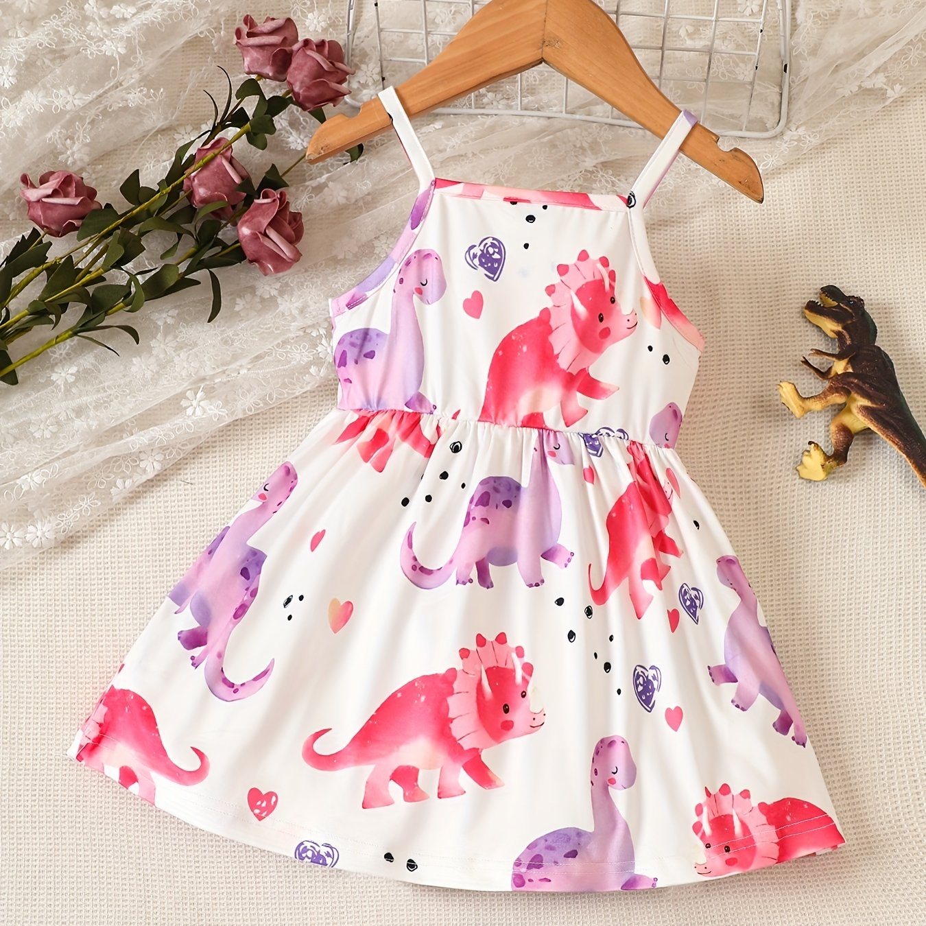 Baby Girls Dino Cami Dress for Summer