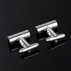 French Suit Cufflinks 3D Cylindrical Cut