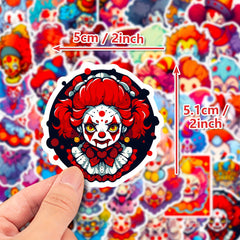 50pcs Funny Clown Graffiti Stickers Laptop Helmet DIY Waterproof Stickers