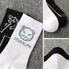 Men's Crew Socks Cartoon Pattern Basketball Socks