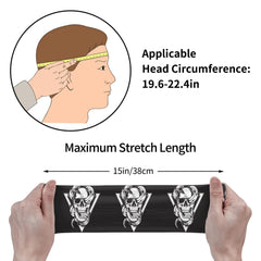 Skull & Snake Sports Headband Sweat Wicking Stretchy Unisex Polyester