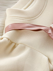 Sweet Girls Puff Long Sleeve Bow Dress Splicing Dress