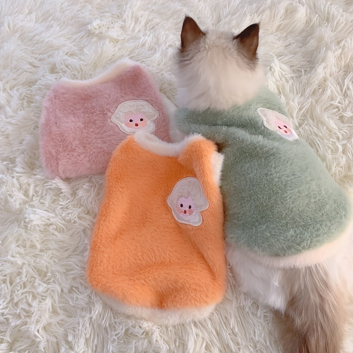 Winter Vest for Cats Plush Keep Warm Prevent Hair Loss