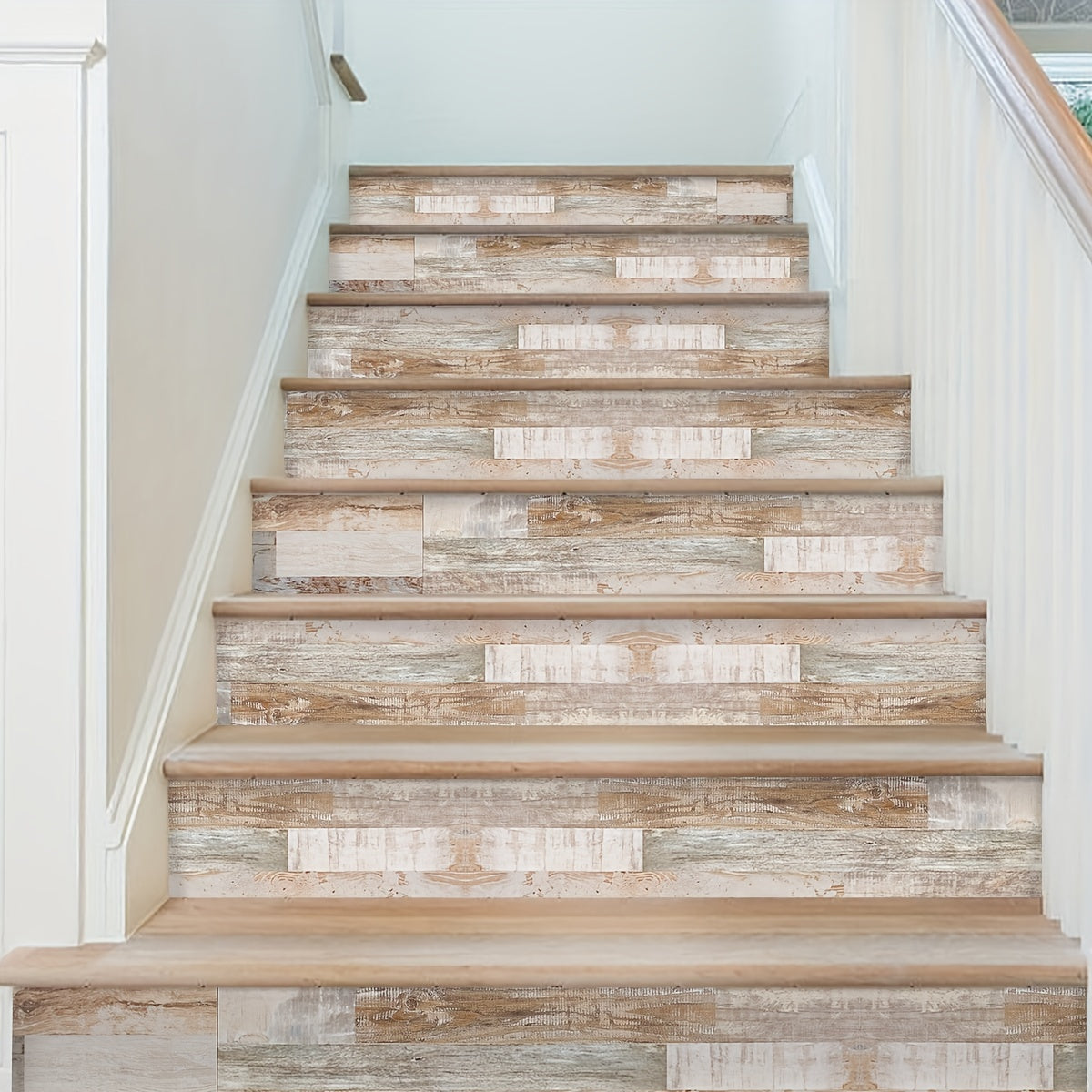 Wood Grain Stair Sticker Art Thickened Wallpaper