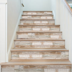 Wood Grain Stair Sticker Art Thickened Wallpaper