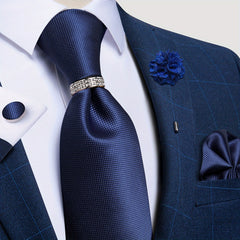 Paisley Necktie Silver Silk Tie Set For Men