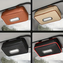 Leather Car Visor Tissue Holder Auto Napkin Case with Strap