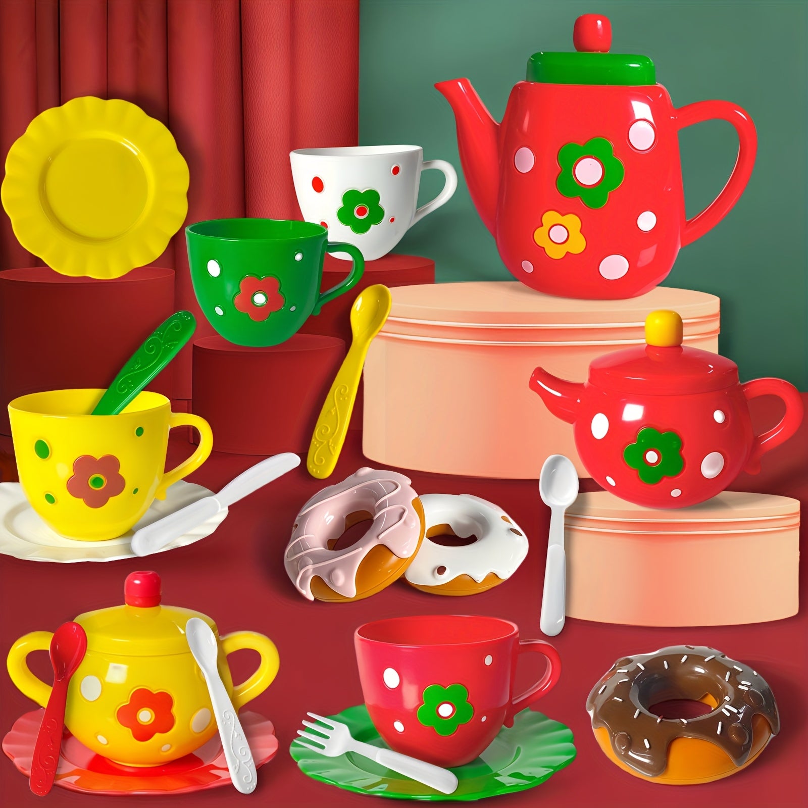 Princess Tea Party Set for Little Girls Pretend Teapot Set Kitchen Toys