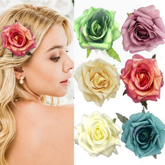 Rose Flower Hair Clip Non slip Duck Billed Clip