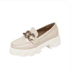 Women's Chain Decor Loafers Comfortable Slip On Shoes