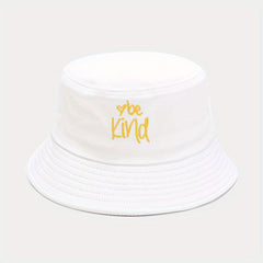 Unisex Sunshade Bucket Hat Heart Embroidery Double Sided Sun Hat