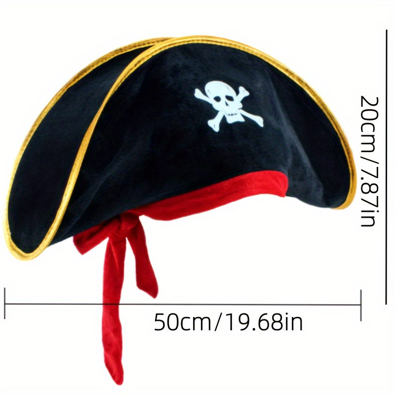 Golden Pirate Captain Hat Skull Pirate Hat