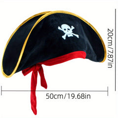 Golden Pirate Captain Hat Skull Pirate Hat