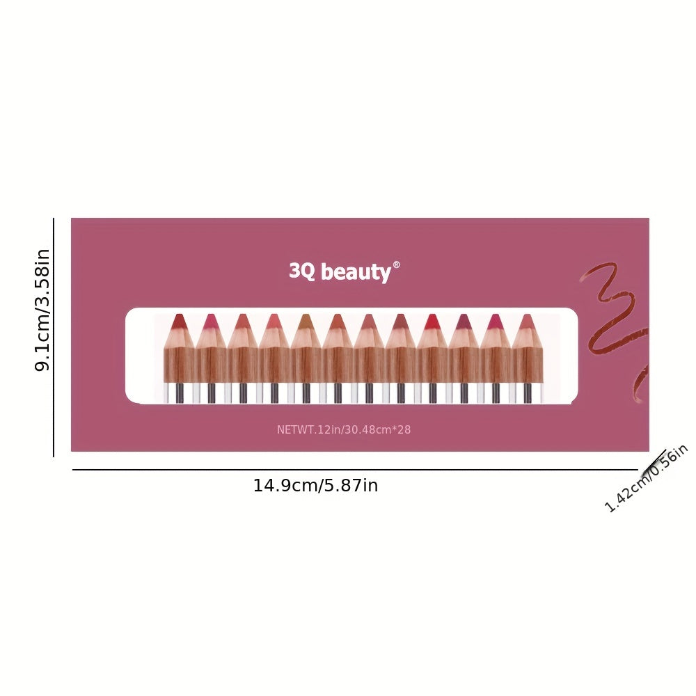 12pc Velvet Lip Liner Set Waterproof Matte Lipstick Pen