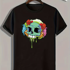 Skull And Ice Cream Men's Graphic T-shirt for Summer