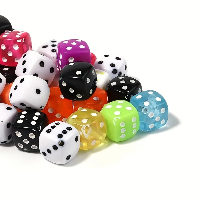 30pcs 8mm Colorful Dice Acrylic Beads for DIY Jewelry Making