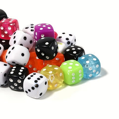 30pcs 8mm Colorful Dice Acrylic Beads for DIY Jewelry Making