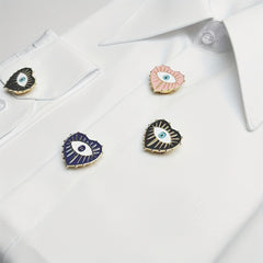 2pcs Love Eyes Shirt Button Cover - No Sewing - Multicolor