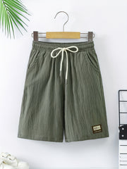 Boys Elastic Waist Creative Shorts Quick Drying for Summer