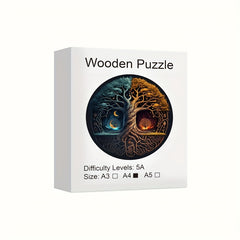Yin Yang Tree Wooden Jigsaw Puzzles Adult Animal Shaped Pieces