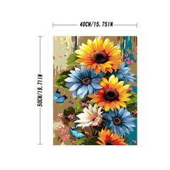 Adult DIY Painting Kit Three Colorful Flowers Personal Collection