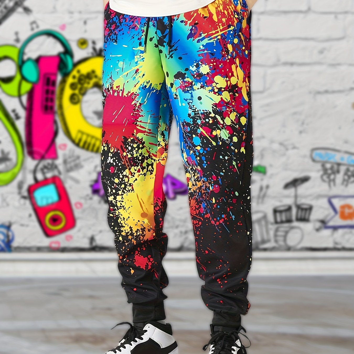 Men s Colorful Drawstring Sweatpants Pocket Casual