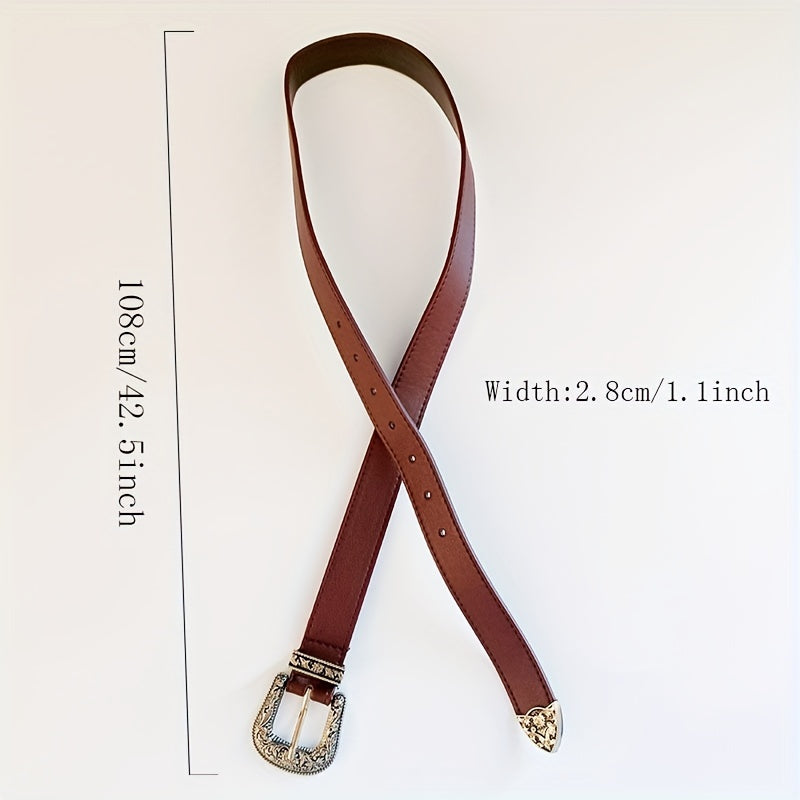 Girls Retro Buckle Belt for Pants Jeans Skirt