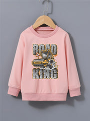 Kid's Cartoon Truck Sweatshirt Long Sleeve Top