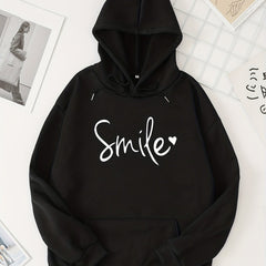 Letter Print Kangaroo Pocket Hoodie Casual Long Sleeve Drawstring Hoodies