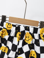Toddler Boy's Happy Face Print 2pcs Shirt & Shorts Set