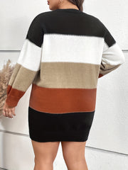 Colorblock Long Sleeve Sweater Dress