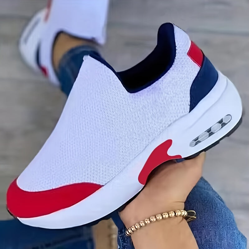 Women's Platform Knit Sneakers Slip-on Casual Shoes