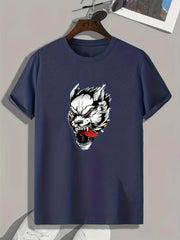Fierce Lion Print Men's Graphic T shirt For Summer